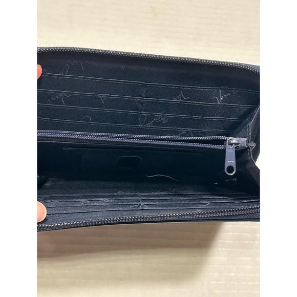 Vera Bradley‎ Accordion Zip Around Navy Blue Laser Cut - Picture 5 of 6